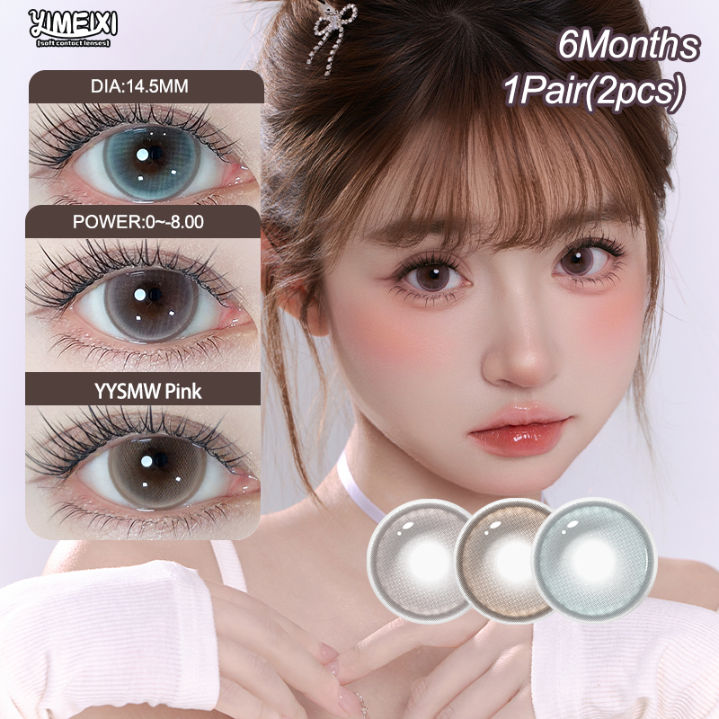 0 ~-8.00Yimexi 2pcs Big Eyes Doll Contacts 14.5MM Lolita Series Safe Comfort คอนแทคเลนส์ 6 เดือนใช้