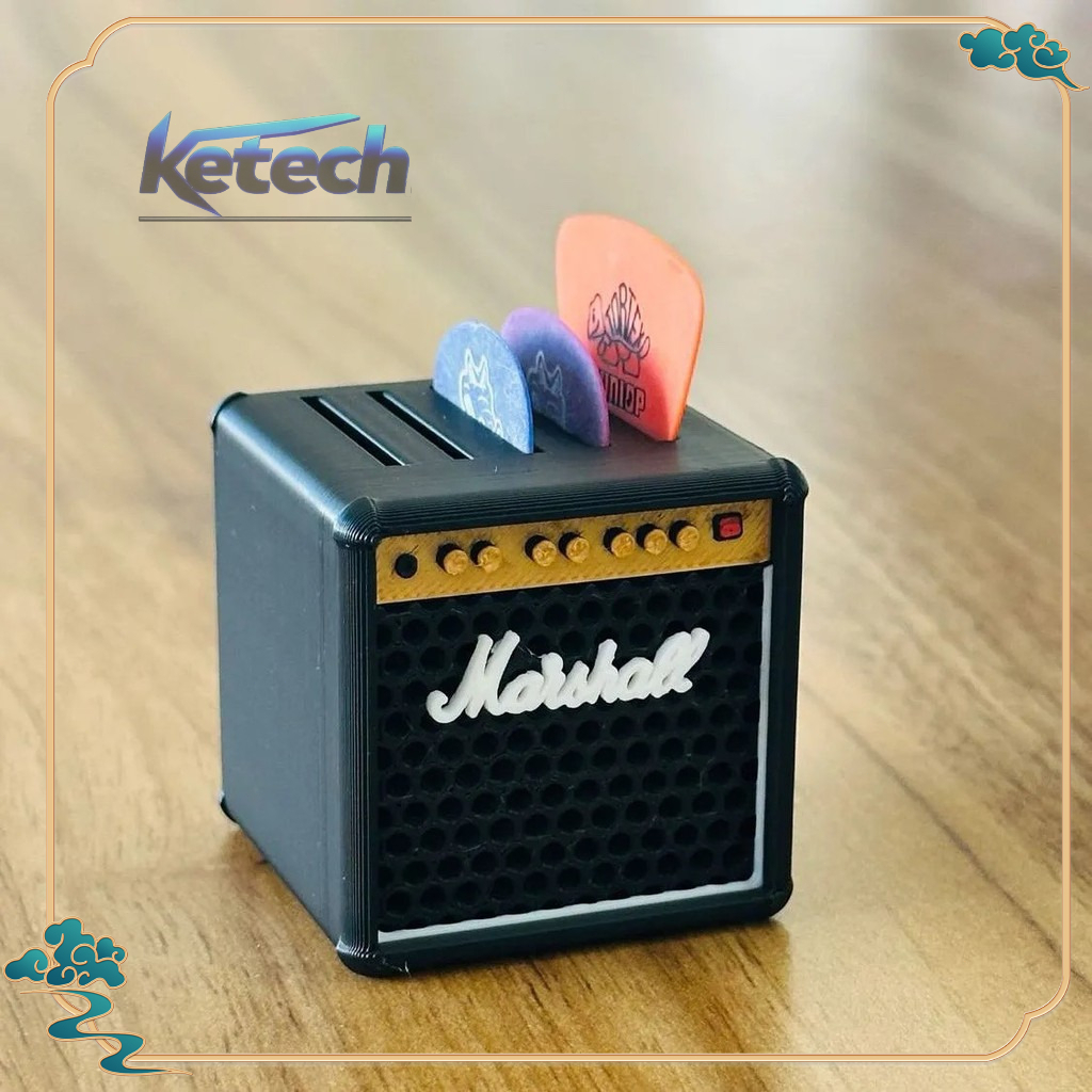Guitar Picks Holder 3D พิมพ์แอมป์ลําโพงกีตาร์เลือกผู้ถือกล่อง Organizer Storage Case สําหรับนักดนตรีและผู้เล่นกีตาร์