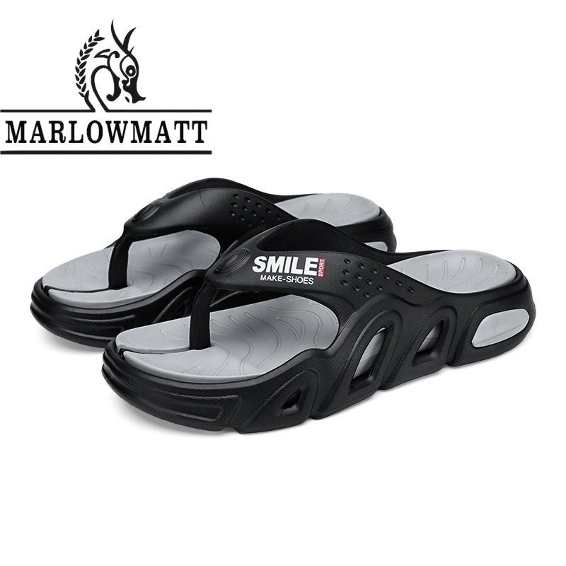 Marlowmatt รองเท้าแตะผู้ชายกันน้ํากันลื่นวัสดุ EVA สบายแฟชั่นรองเท้าแตะ