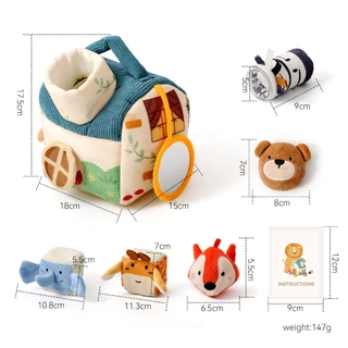 Montessori ของเล่น Mini House Baby Plush ของเล่นเด็กมือ Eye การประสานงาน Sensory ปริศนาของเล่นสีและรูปร่างความรู้ความเข้าใจ