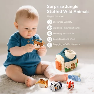 Montessori ของเล่น Mini House Baby Plush ของเล่นเด็กมือ Eye การประสานงาน Sensory ปริศนาของเล่นสีและรูปร่างความรู้ความเข้าใจ