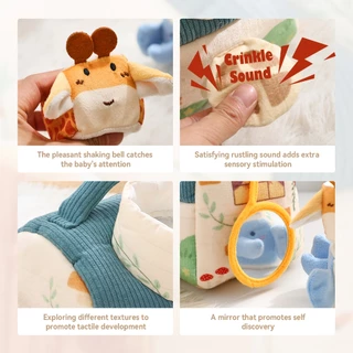 Montessori ของเล่น Mini House Baby Plush ของเล่นเด็กมือ Eye การประสานงาน Sensory ปริศนาของเล่นสีและรูปร่างความรู้ความเข้าใจ