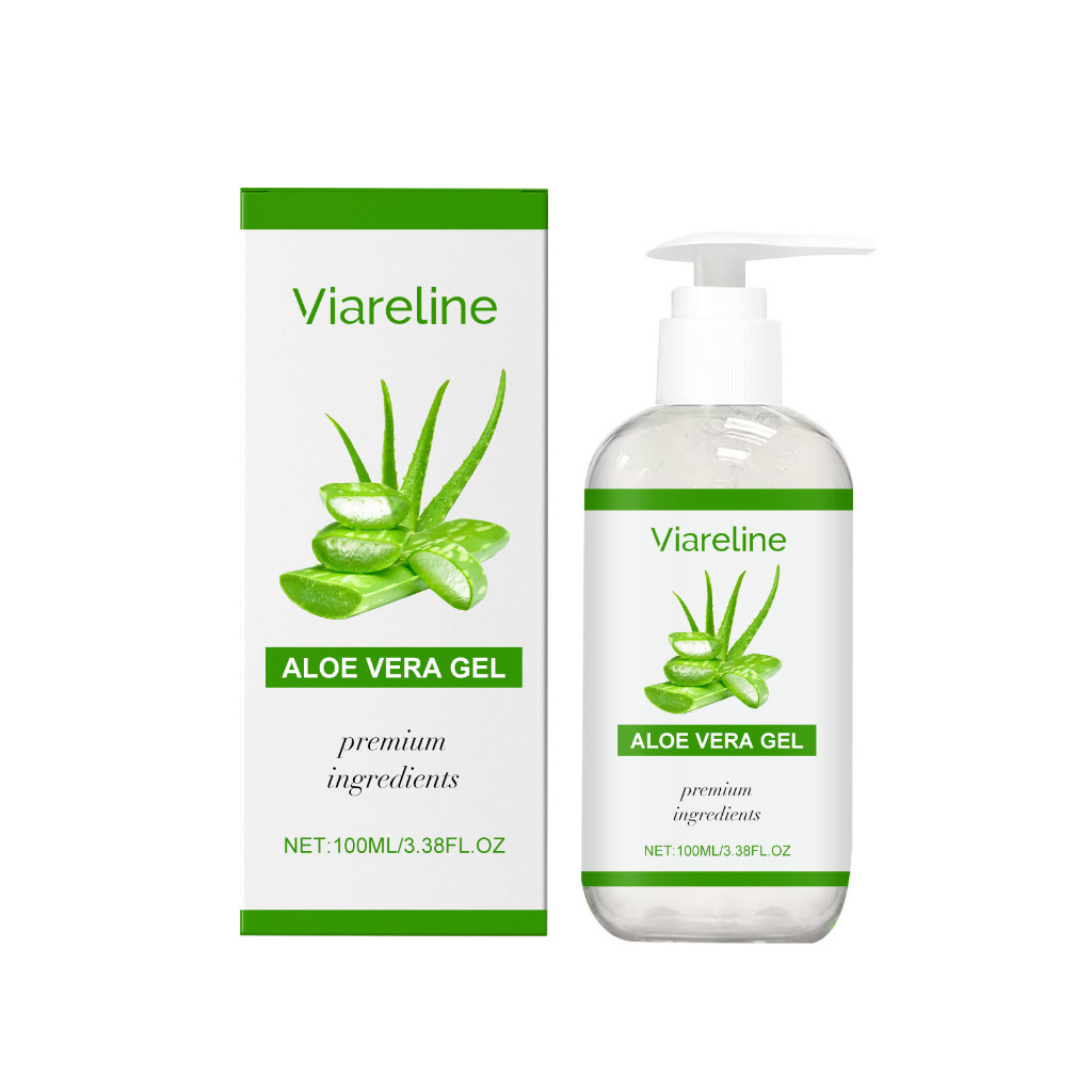 3.38oz Organic Aloe Vera Gel for Face, Skin, Hair & Sunburn Relief - จาก 100 Percent Pure Aloe Vera 