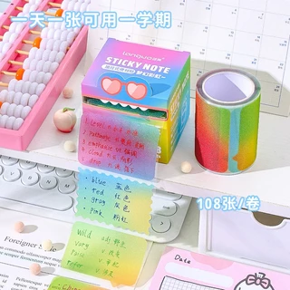 Languo Dopamine Sticky Notes ดึงออก Sticky Notes Pearlescent แผ่นโน้ตโปร่งใส Office School Sticky Note Supply 105 แผ่น