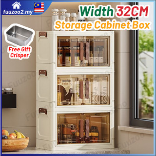 【Hantar dalam 24 jam 】Double Door Cosmetic Storage Multifunctional Desktop Drawer Storage Organizer Comestic Medicine Drawer Storage Box 2 Doors Foldable Stackable Storage Cabinet Box储物柜