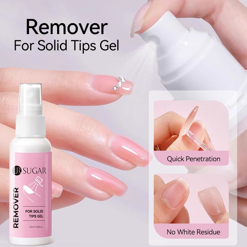 UR SUGAR 55ml เคล็ดลับเล็บปลอม Remover สําหรับเคล็ดลับแข็งเจล Remover เล็บของเหลวง่ายต่อการ Soften Remover กดบนเล็บเจลเคล็ดลับปลอม Remover เครื่องมือ