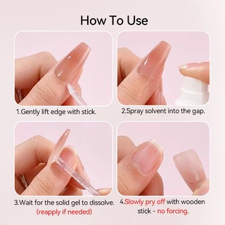 【Local】UR SUGAR 55ml เคล็ดลับเล็บปลอม Remover สําหรับเคล็ดลับแข็งเจล Remover เล็บของเหลวง่ายต่อการ Soften Remover กดบนเล็บเจลเคล็ดลับปลอม เครื่องมือ