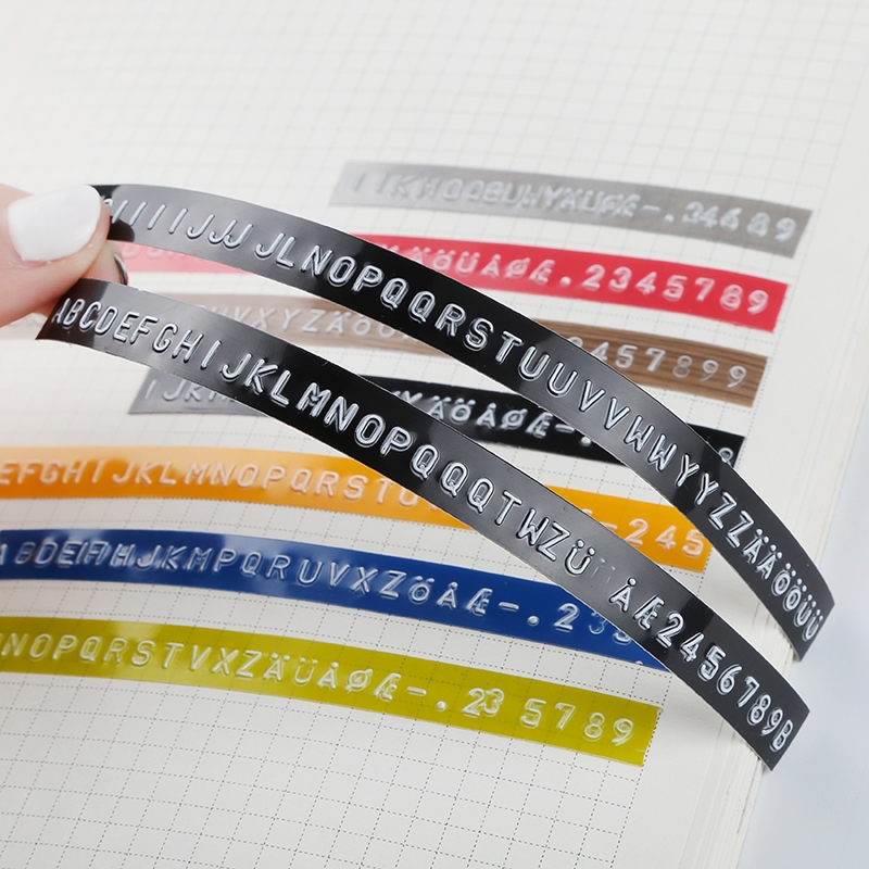 เทปเติม 9 มม. x 3 ม. เทปปั๊มอักษรนูนสําหรับ MOTEX / DYMO / CIDI Label Makers / Writer / เครื่องพิมพ์