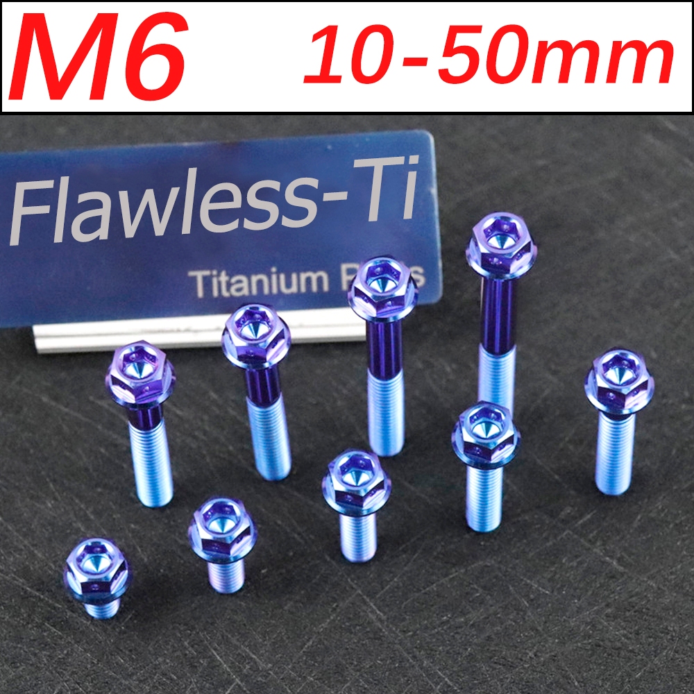 FLAWLESSTI M6x10-50 Gr5 สลักเกลียวไทเทเนียมเครื่องยนต์ Crankcase เบรคปั๊มสลักเกลียวสําหรับ Honda Forza 350 PCX 160 Giorno 125 Wave 125i Yamaha Xmax 300 Tmax 560