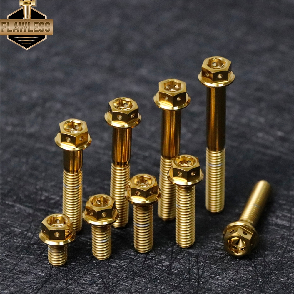 FLAWLESSTI M6x10-50 Gr5 สลักเกลียวไทเทเนียมเครื่องยนต์ Crankcase เบรคปั๊มสลักเกลียวสําหรับ Honda Forza 350 PCX 160 Giorno 125 Wave 125i Yamaha Xmax 300 Tmax 560 - รูปที่ 3