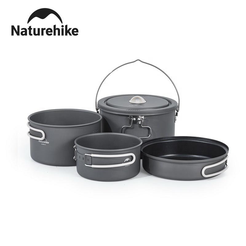 Naturehike ชุดหม้ออลูมิเนียม แบบพกพา สําหรับตั้งแคมป์ ปิกนิกกลางแจ้ง