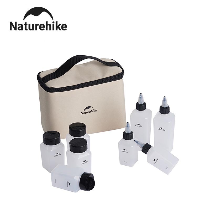 Naturehike ชุดขวดเครื่องปรุง แบบพกพา อุปกรณ์ปิกนิก ตั้งแคมป์กลางแจ้ง ขวดเครื่องปรุงรสบาร์บีคิว
