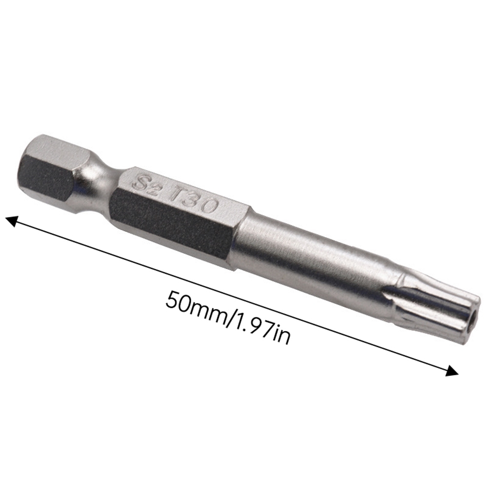 7PCS 50MM Nickel-Plated 5-Star Bits พร้อมรู S2 วัสดุ Star ไขควงเจาะ Bits - รูปที่ 7