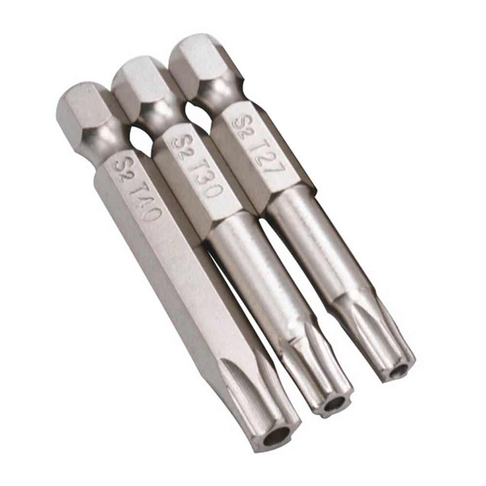 7PCS 50MM Nickel-Plated 5-Star Bits พร้อมรู S2 วัสดุ Star ไขควงเจาะ Bits - รูปที่ 4