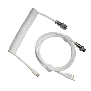 Custom Make Single Sleeved Pet Mechanical Keyboard Coiled USB To Type C Mini Micro Spiral Cable สีสัน Gx12 ซ็อกเก็ตการบิน