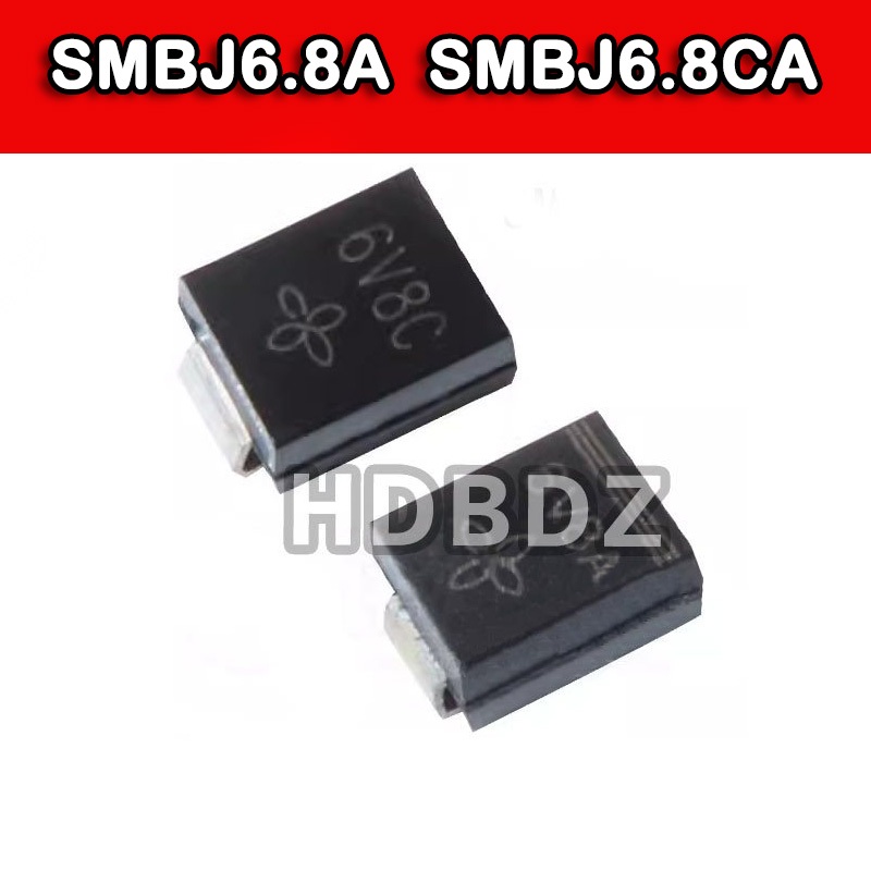 20PCS SMBJ6.8A  SMBJ6.8CA 6V8A 6V8C TVS One-Way Voltage Suppression Diode IC SMD