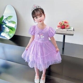 Princess Kesli เสื้อวันแม่เด็ก ชุดเดรสเด็กผู้หญิง แขนสั้น สไตล์เกาหลี แฟชั่นฤดูร้อน ชุดเดรสเจ้าหญิง 2-12 ปี