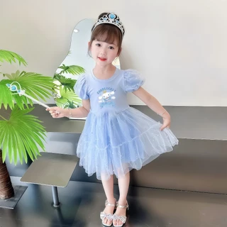 Princess Kesli เสื้อวันแม่เด็ก ชุดเดรสเด็กผู้หญิง แขนสั้น สไตล์เกาหลี แฟชั่นฤดูร้อน ชุดเดรสเจ้าหญิง 2-12 ปี