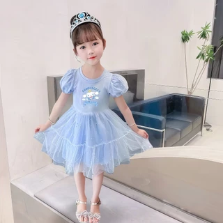 Princess Kesli เสื้อวันแม่เด็ก ชุดเดรสเด็กผู้หญิง แขนสั้น สไตล์เกาหลี แฟชั่นฤดูร้อน ชุดเดรสเจ้าหญิง 2-12 ปี
