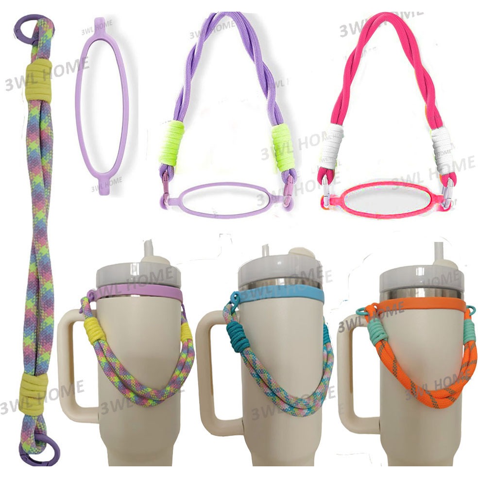 ขวดน้ําทั่วไป Carrier ขวดซิลิโคนสายคล้อง Tumbler Carrier Grip Fit 8-40oz Tumbler Handle สายคล้องซิลิโคน Owala สายคล้องขวดน้ํา Lanyard