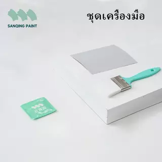 เซ็ทแปรงทาสี เครื่องมือ ชุด 5 ชิ้น ถุงมือแบบใช้แล้วทิ้ง กระดาษทราย แปรงทาสี 7 ซม. แปรงลูกกลิ้ง 13 ซม. กระดาษกาว
