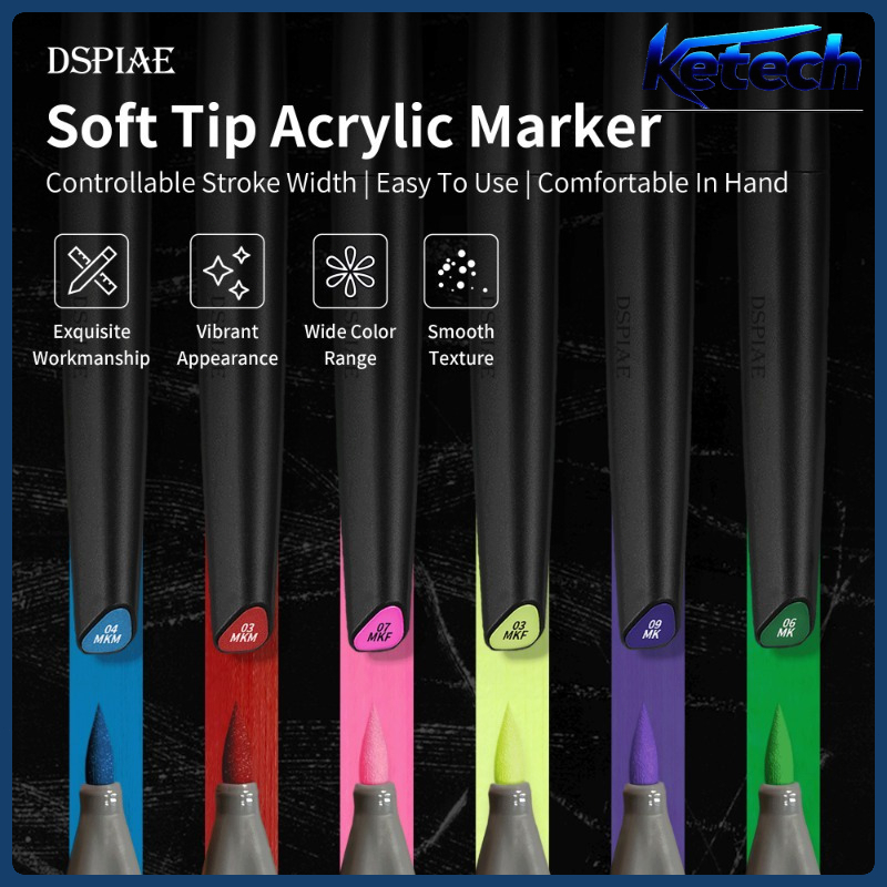 DSPIAE ที่เป็นมิตรกับสิ่งแวดล้อม Water-based Soft Tip Marker สําหรับสีฐานสีเมทัลลิก Mecha Gundam Model Painting