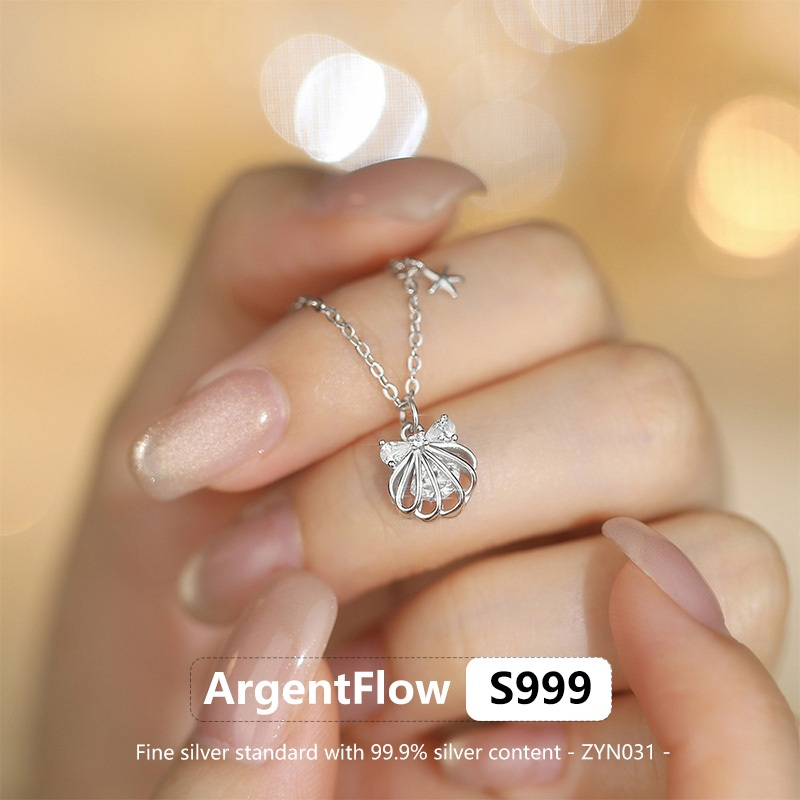 สร้อยคออาร์เจ้นท์โฟลว์ สแตนเลสความละเอียดสูง Zircon ไม่อักเสบ เหมาะสำหรับเป็นของขวัญวันเกิดให้เธอ ZY