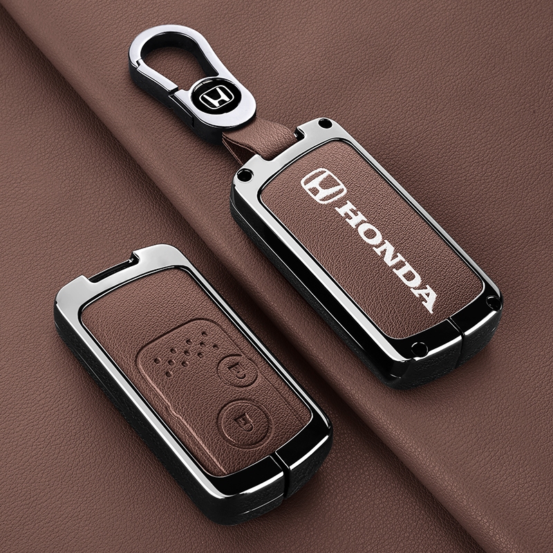 โลหะหนังกุญแจรถสําหรับ Honda Civic Freed Spike Hybrid StepWGN Elysion Keyless พวงกุญแจอุปกรณ์เสริม