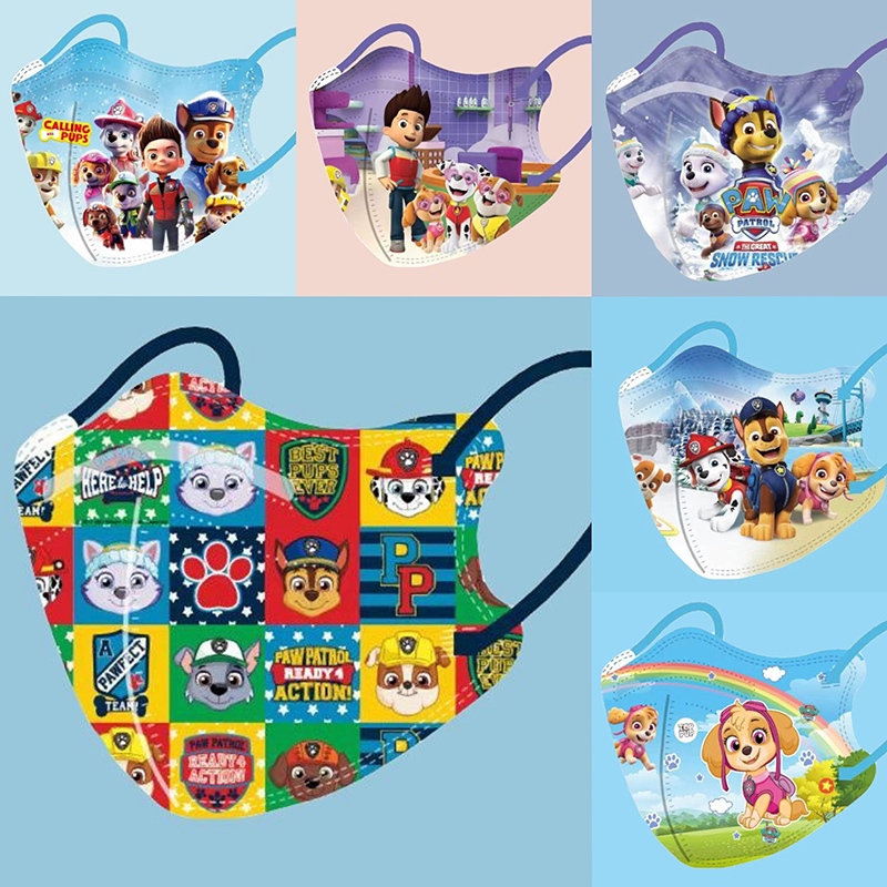หน้ากากอนามัย Paw Patrol สำหรับเด็ก 3-12 ปี แบบ 3 ชั้น พร้อมกล่องบรรจุ