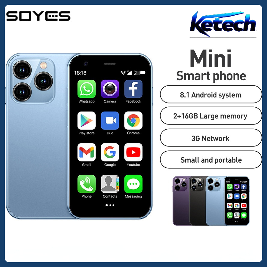 SOYES XS15 โทรศัพท์ขนาดเล็กบางเฉียบ 3.0 นิ้ว 2GB 16GB Dual SIM สแตนด์บาย 3G Mini Wifi GPS โทรศัพท์มื