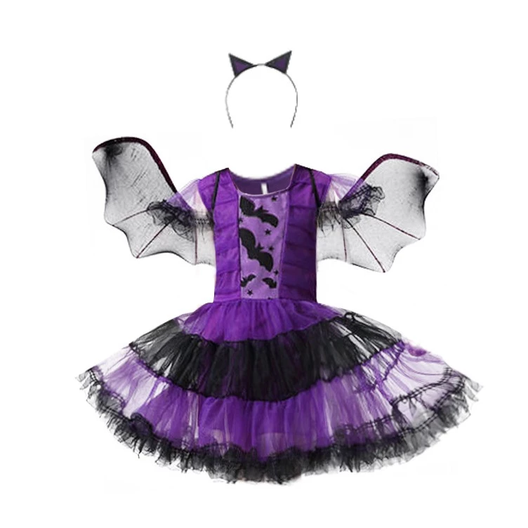 【จัดส่งด่วน】110-150cm ชุด ฮาโลวีน เด็ก ผู้หญิง ชุดแม่มด Halloween Dress-Up for Kids Girls กระโปรง + หมวก คลาสสิค เหมาะสำหรับ เครื่องแต่งกายสำหรับการแสดงบนเวที ปาร์ตี้ฮาโลวีน thumbnail 3