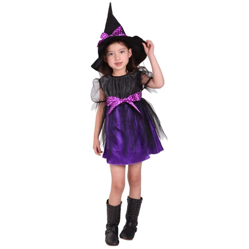 【จัดส่งด่วน】110-150cm ชุด ฮาโลวีน เด็ก ผู้หญิง ชุดแม่มด Halloween Dress-Up for Kids Girls กระโปรง + หมวก คลาสสิค เหมาะสำหรับ เครื่องแต่งกายสำหรับการแสดงบนเวที ปาร์ตี้ฮาโลวีน thumbnail 7