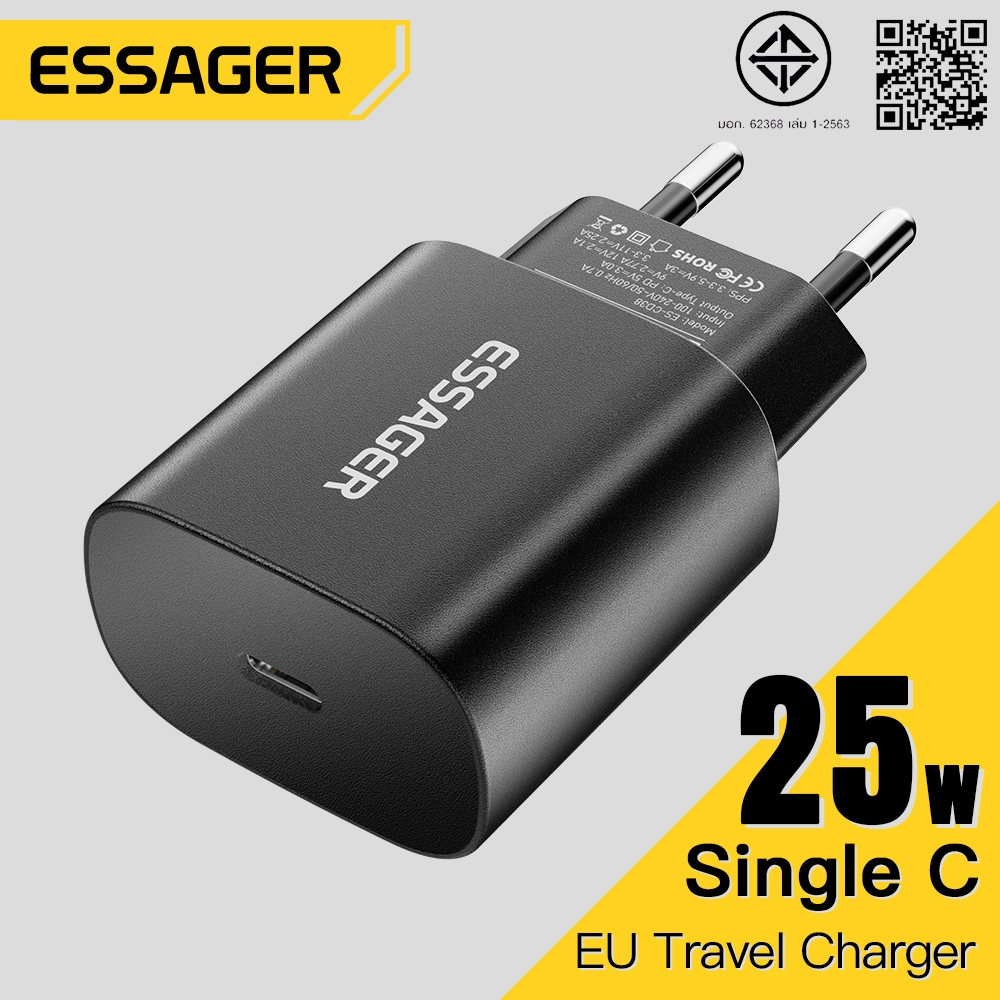 Essager 25W EU Type C อะแดปเตอร์ชาร์จเร็ว สําหรับโทรศัพท์