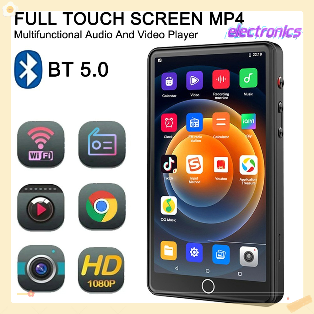 เครื่องเล่น MP4 พกพา WiFi ในตัว​​ ​​กล้องบันทึกภาพ ความจำ 16G บลูทูธ 5.0​​ ​​หน้าจอสัมผัสเต็มรูปแบบ​​ ​​วิทยุ FM / เว็บเบราว์เซอร์ / ถ่ายภาพ / เครื่องเล่นเพลง​