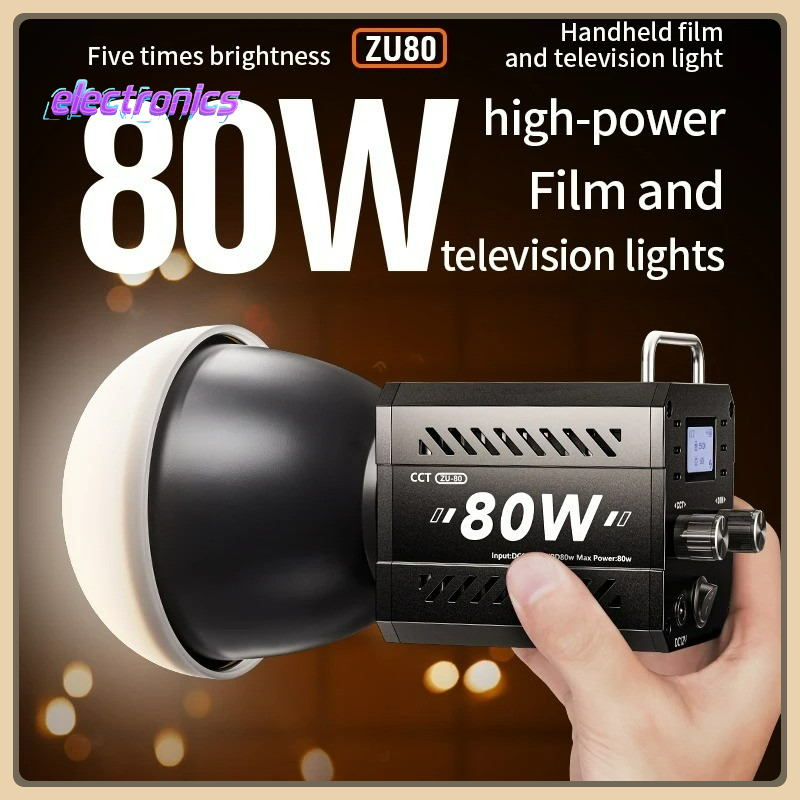 ไฟ Bi-Color สำหรับกล้อง 80W​​ ​​หลอด COB ไฟเติมแสงวิดีโอ แบบพกพา​​ ​​ขนาดเล็ก Mount Bowens ถือได้ด้ว