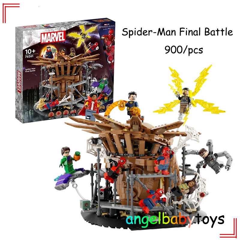76261 Marvel Spider-Man Final Battle Building Blocks (900+/ชิ้น) ของเล่นเด็กผู้หญิง