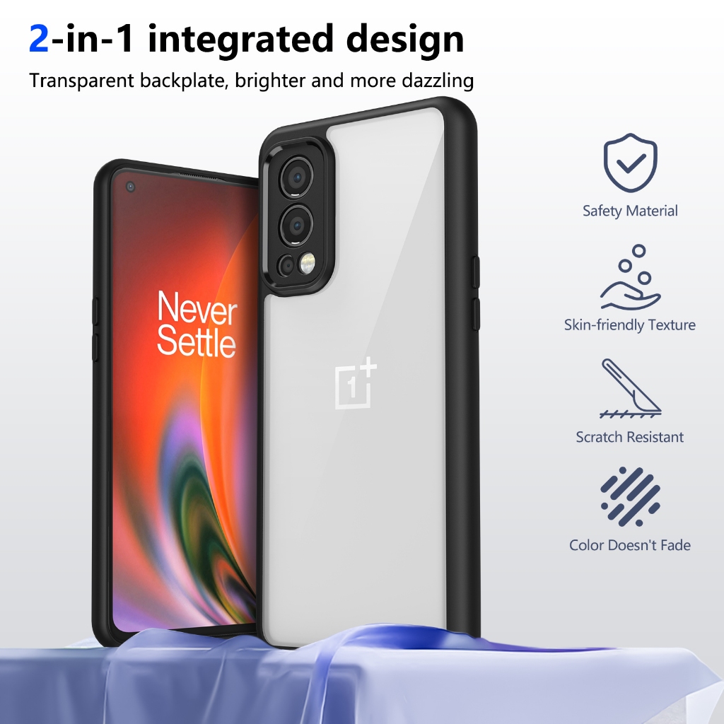 ปลอกสําหรับ OnePlus Nord 2 5G One Plus 1+Nord2 DN2101 DN2103 เคสโทรศัพท์อะคริลิคใสโปร่งใสซิลิโคนอ่อน