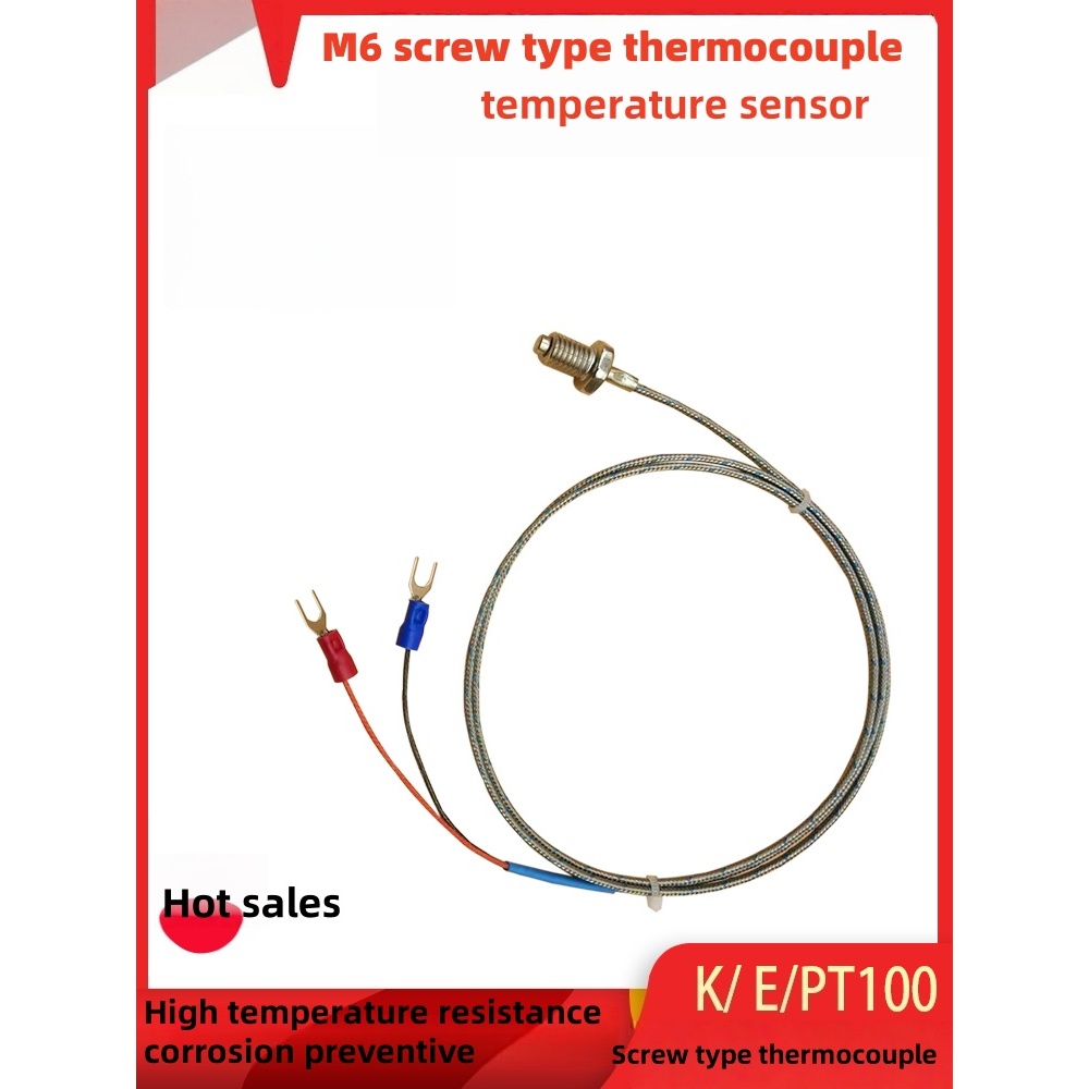 K-type M6 สกรูเทอร์โมคัปเปิล M8 ด้ายป้องกันอุณหภูมิ probe EJ อุณหภูมิ sensing ลวด Pt100 เทอร์มิสเตอร