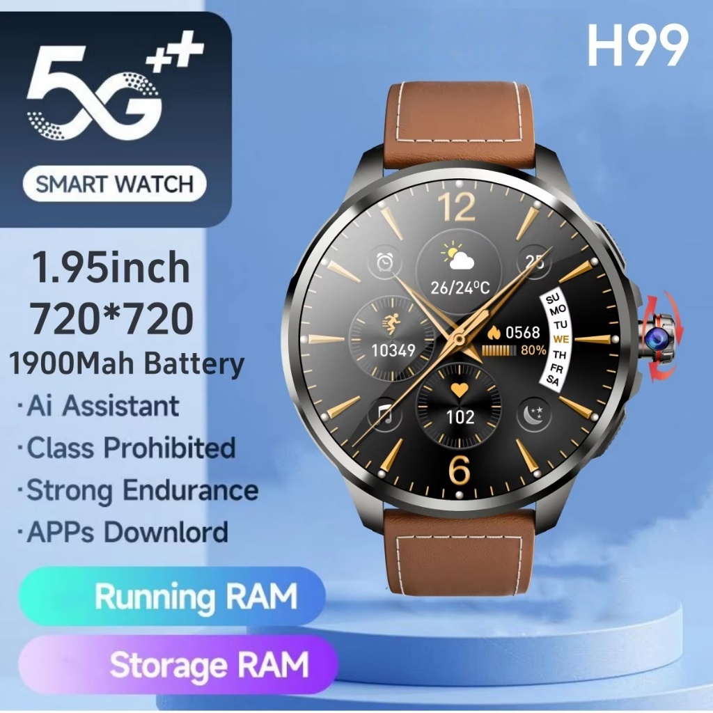 GoldenSpike H99 Smartwatch 5G Full Netcom สมาร์ทนาฬิกา 1.95 หน้าจอ Amoled Play Store GPS WIFI 1900Ma