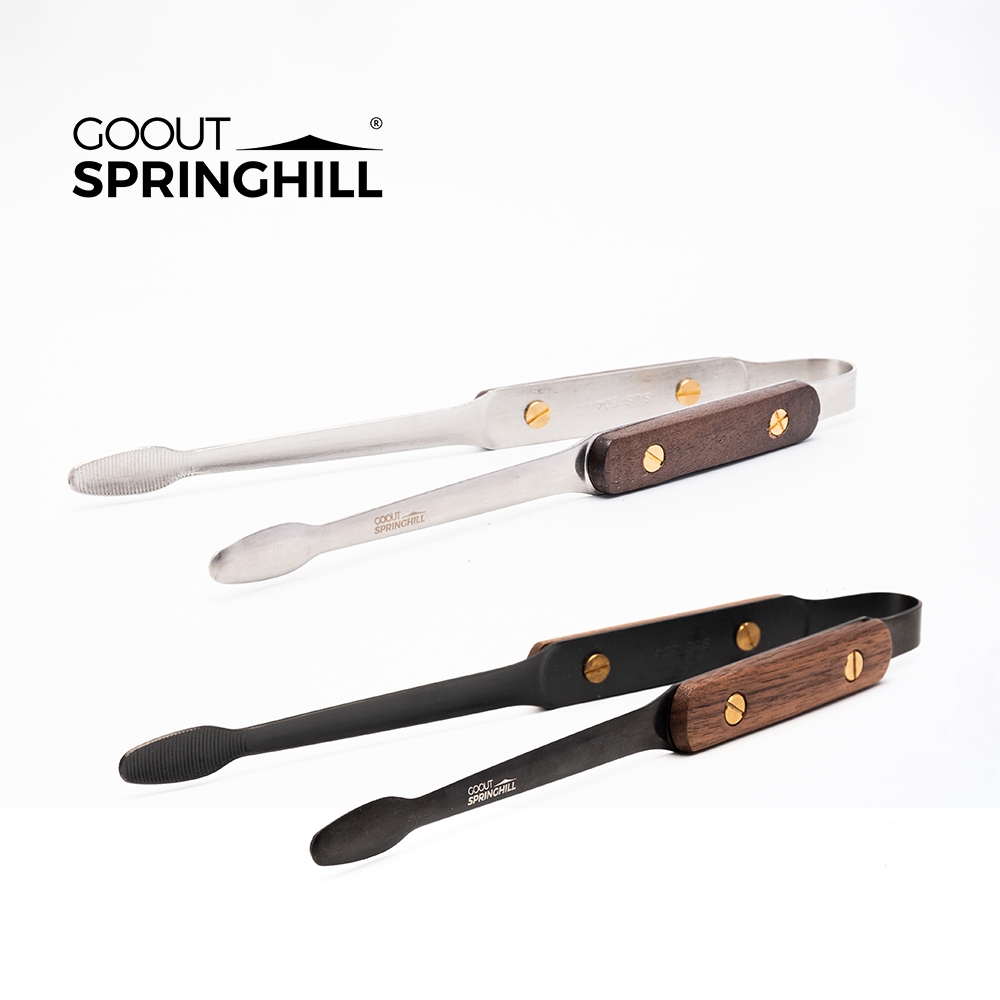 Springhill คลิปหนีบอาหารสแตนเลสเกรด304 อเนกประสงค์ - ที่คีบบาร์บีคิว หนีบสเต็ก โฟลเดอร์ขนมปัง ด้ามจับไม้กันลื่น ป้องกันลวก