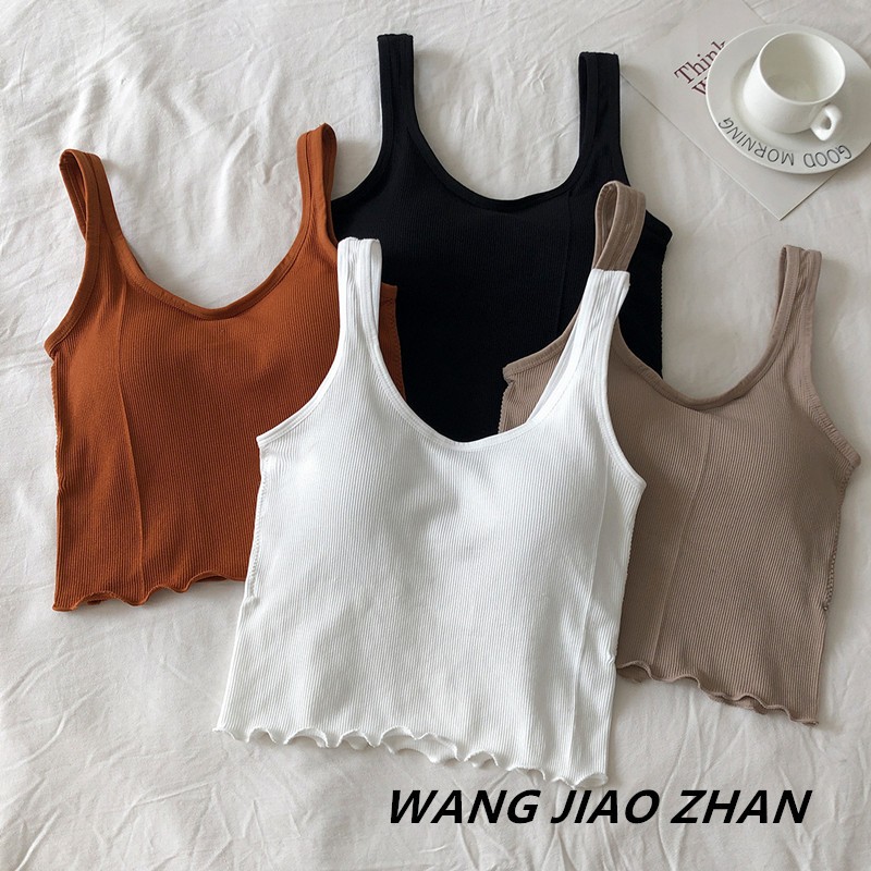 【WJZ】เสื้อกล้ามแฟชั่นสไตล์เกาหลี (มีแผ่นเสริมหน้าอก)【532】