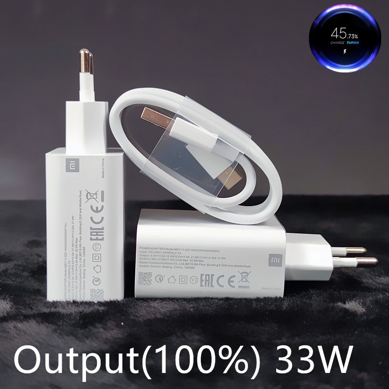 POCO X3 Pro Charger Xiaomi 33W EU Fast Turbo Charge 6A ประเภท C สําหรับ Redmi หมายเหตุ 8 9 10 11 12 