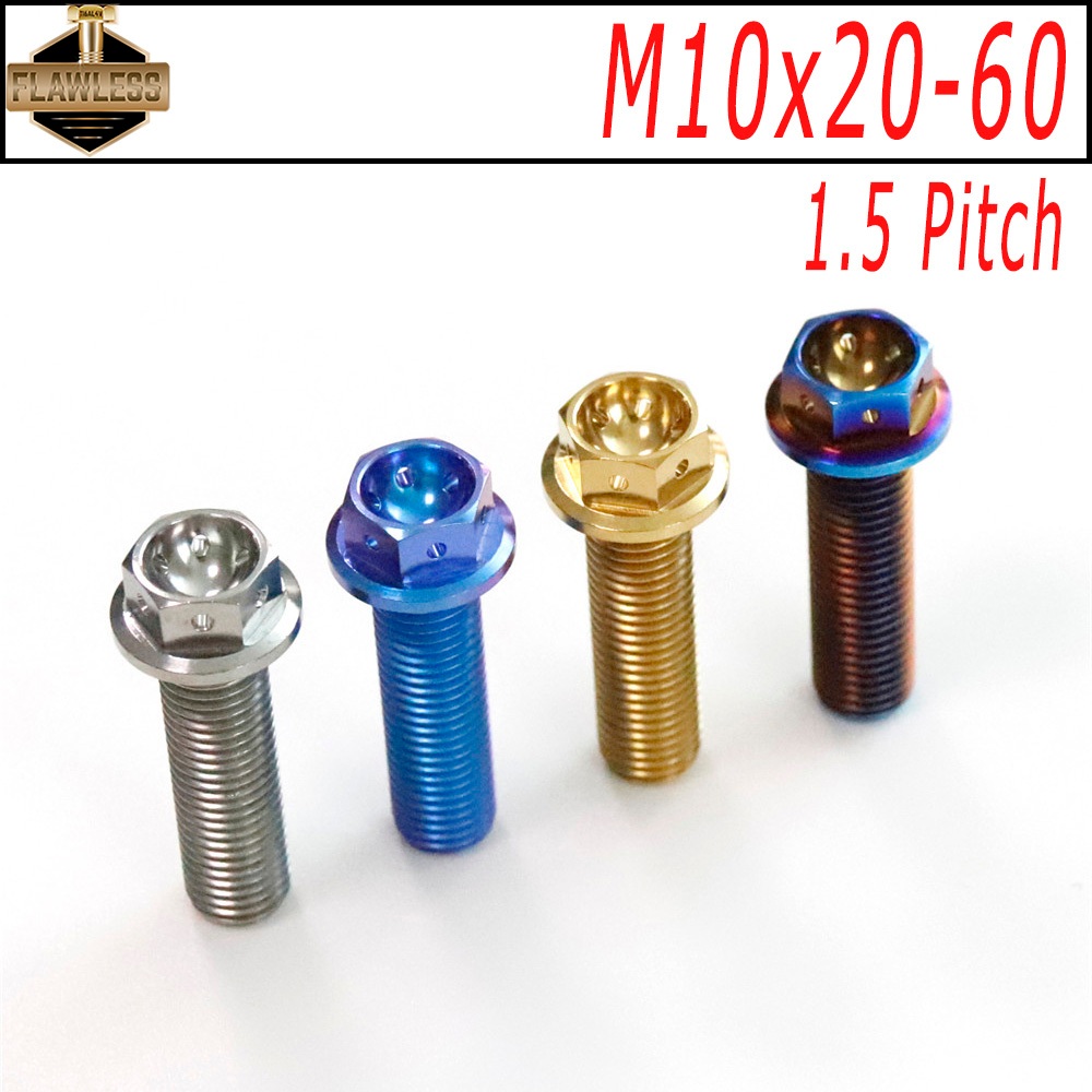 FLAWLESSTI M10x20-60x1.5 Pitch Gr5 Titanium Bolt Brembo M50 M4.34 1098 GP4-RX 484 M40 เบรค Caliper B