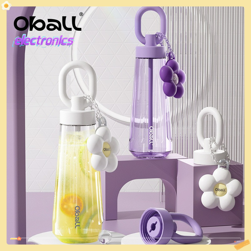 แก้ว Oball แก้วพลาสติกคุณภาพสูง​​ ​​แก้วดอกไม้ดูแพง พร้อมหลอดดูด​​ ​​แก้วยอดนิยม Tritan ปลอดสาร BPA​