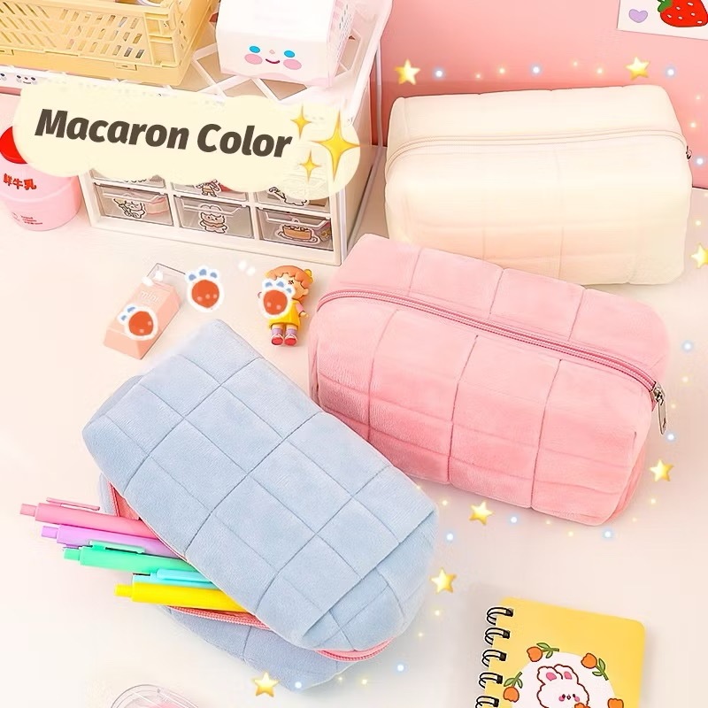 Letit | ระเป๋าเครื่องสําอาง ผ้ากํามะหยี่ แบบนิ่ม จุของได้เยอะ แบบเรียบง่าย สไตล์เกาหลี - รูปที่ 2