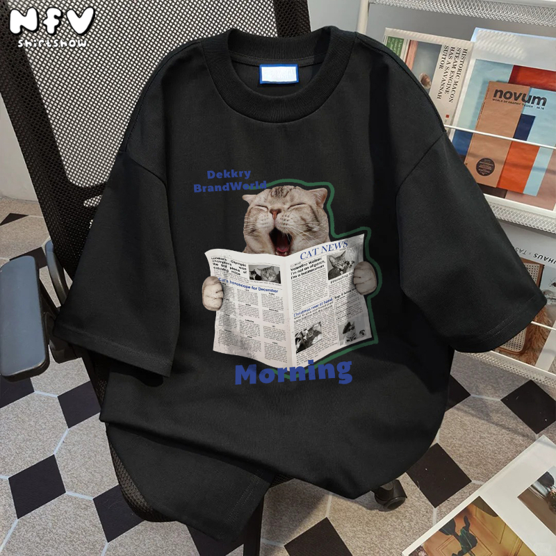 NFV สไตล์เกาหลี✨เสื้อยืด oversize ลวดลายแฟชั่น ใส่สบาย เนื้อผ้านุ่ม ระบายอากาศ ผ้าฝ้ายแท้ YG0 ราคา ถูกที่สุด ดีลบีเคเค แกลเลอรีภาพที่ 2
