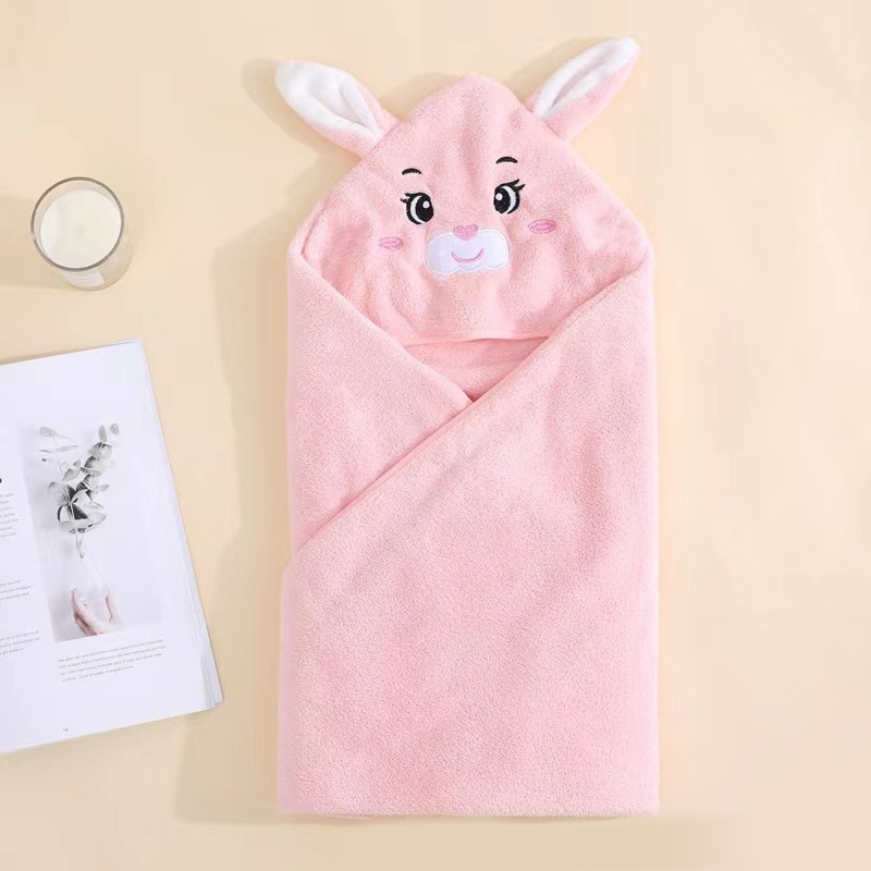 F4th ผ้าเช็ดตัวเด็กน่ารักผ้าขนหนูดูดซับนุ่มทารกแรกเกิด Swaddle Wrap ผ้าห่มเด็กการ์ตูนทารกแรกเกิดเสื้อคลุมอาบน้ํา Hooded Bath Towel f4th