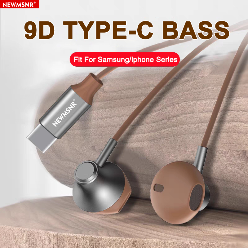 Newmsnr 6Dหูฟังสาย2025 ใหม่TYPE-Cอินเทอร์เฟซชุดหูฟังHIFIคุณภาพเสียงกึ่งอินเอียร์หูฟังรูกลมคอมพิวเตอร์โทรศัพท์มือถือเกมปลั๊กหูฟังคาราโอเกะหูฟัง