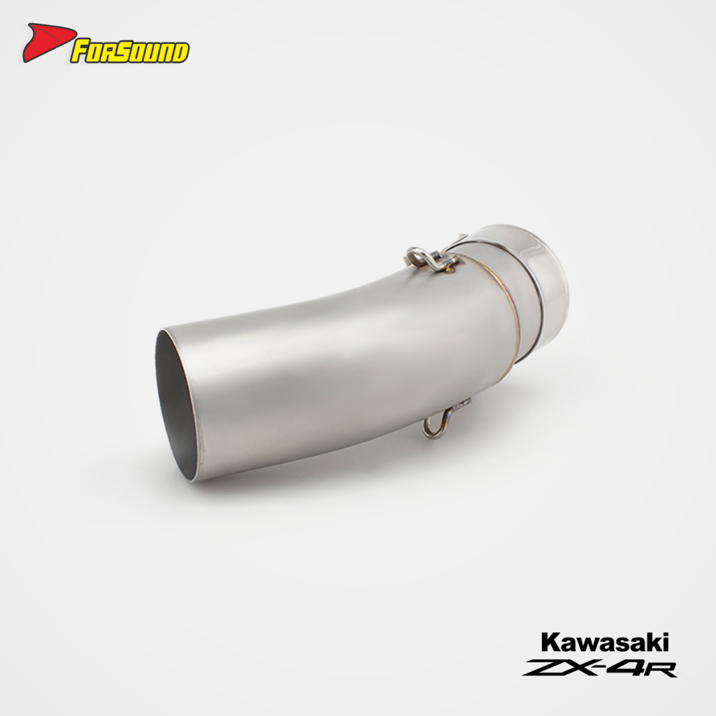 สําหรับ Kawasaki ZX-4R Stainless Steel Mid-Pipe (การเชื่อมต่อเพื่อท่อไอเสียสต็อก)