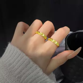 แหวนเหล็กไทเทเนียม ทอง 18k แฟชั่นคู่รัก
